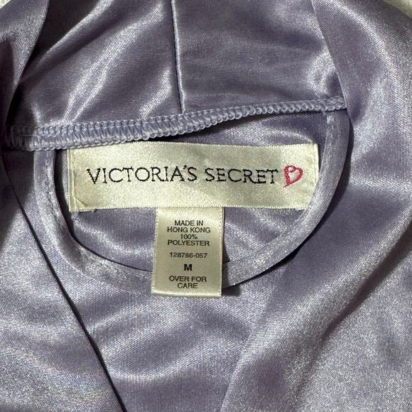 VICTORIA'S SECRET Silky Long Robe Lavender Medium 100% Polyester Soft Romantic - Picture 3 of 7